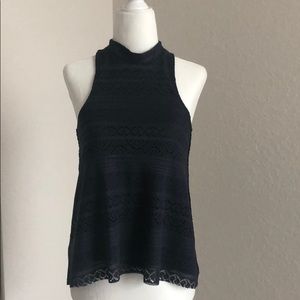 High neck gray tank top